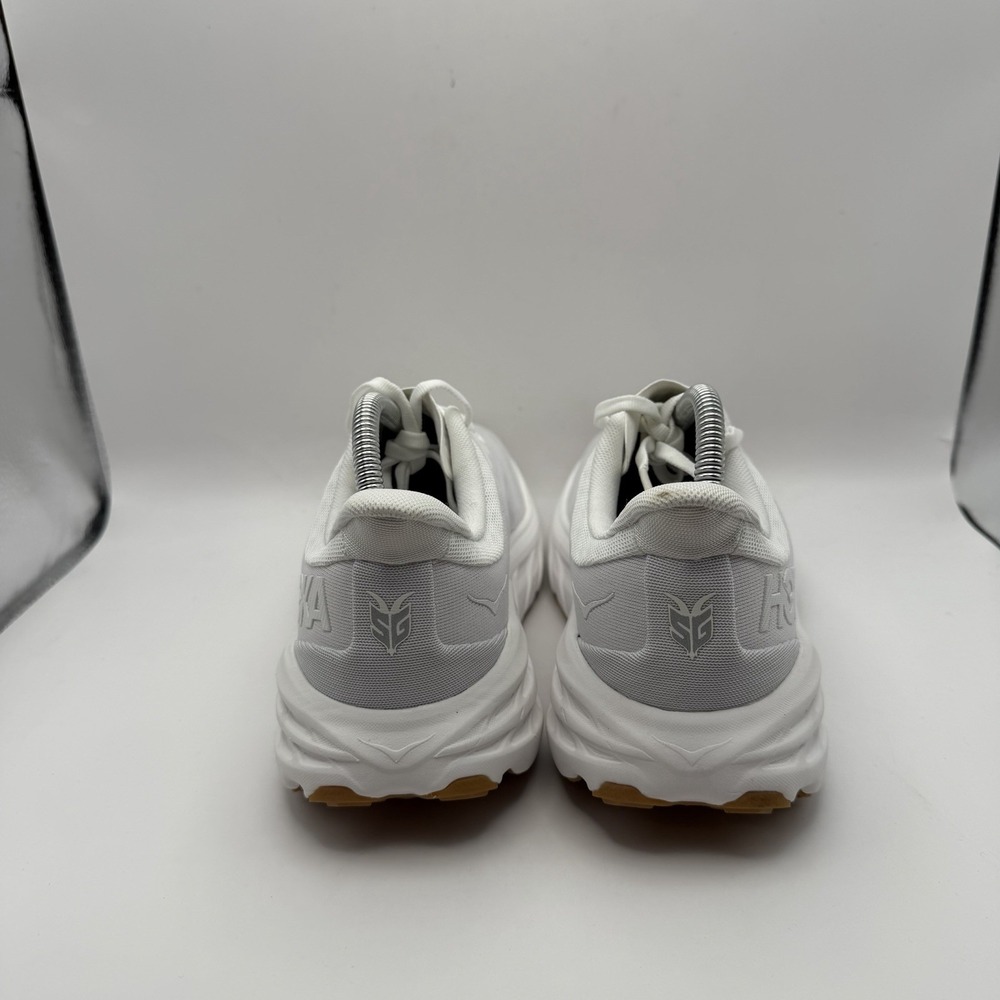 Hoka One One Women's White Running Sneakers with Gum Outsole Detail - Picture 4 of 9